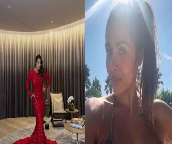 રેડ ગાઉનમાં મલાઈકએ ફ્લોન્ટ કર્યું ફિગર