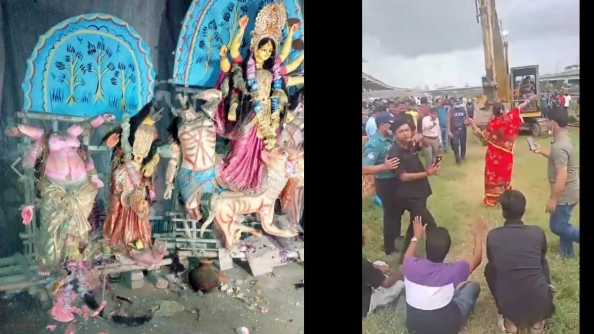 બાંગ્લાદેશમાં દુર્ગા મંદિરમાં તોડફોડ