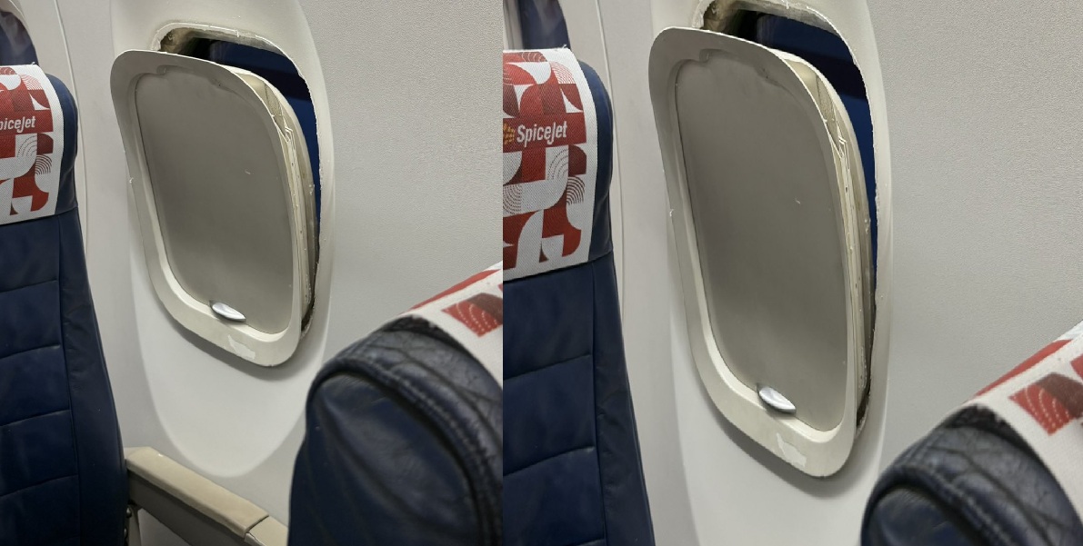 ઉડાન દરમિયાન સ્પાઇસજેટ વિમાનની બારીની ફ્રેમ તૂટી ગઈ