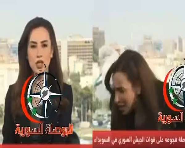 સીરિયામાં એન્કર સમાચાર વાંચી રહી હતી