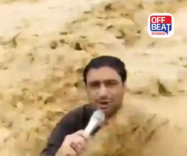 VIDEO: પાકિસ્તાની પત્રકાર નાળામાં ડૂબી ગયો!