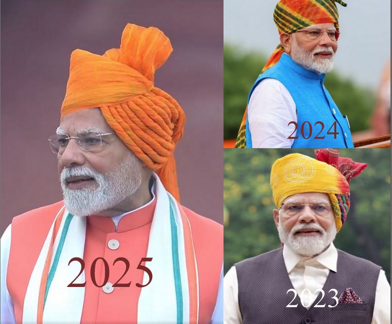 79માં સ્વતંત્રતા પર્વ પર ભગવો સાફો, કેસરી કોટી, સફેદ કુર્તા