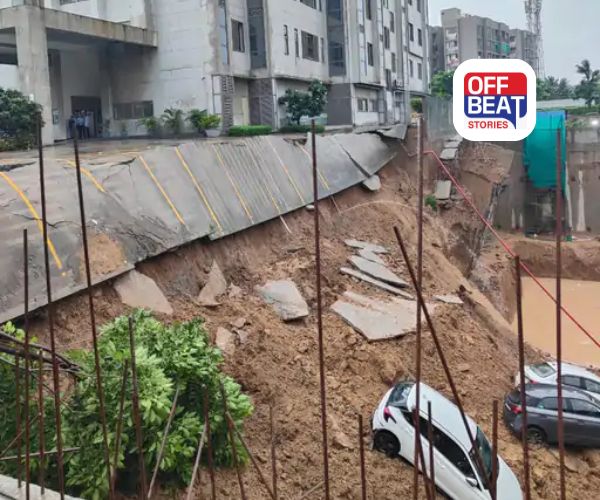 અમદાવાદમાં દીવાલ ધડામ, 3 કાર અંદર ખાબકી