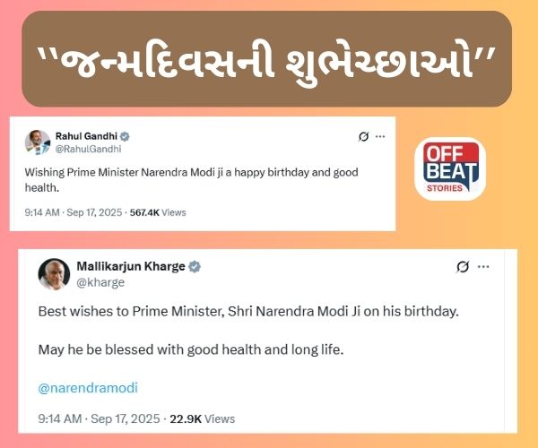 રાહુલ ગાંધીએ PM મોદીને જન્મદિવસની શુભેચ્છા પાઠવી