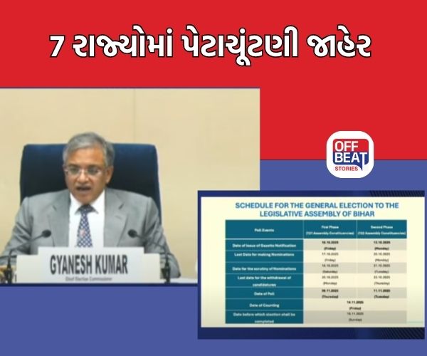બિહાર ચૂંટણીની સાથે 7 રાજ્યોમાં પેટા ચૂંટણી