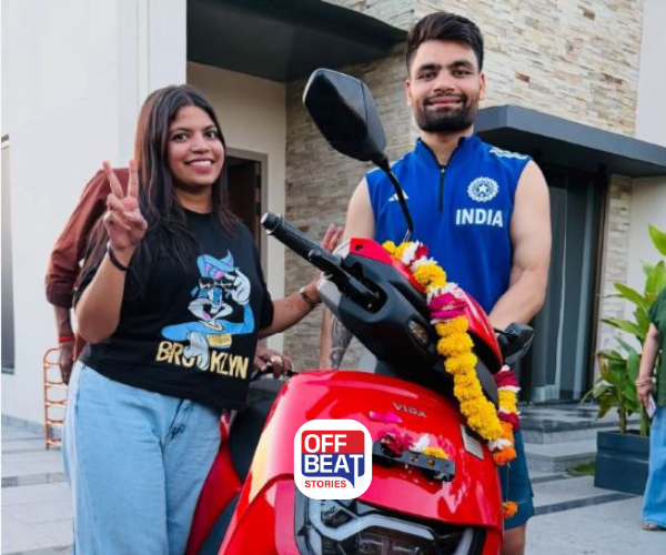 ક્રિકેટર રિંકુ સિંહે બહેનને ભેટમાં આપ્યું ઈલેક્ટ્રિક સ્કૂટર
