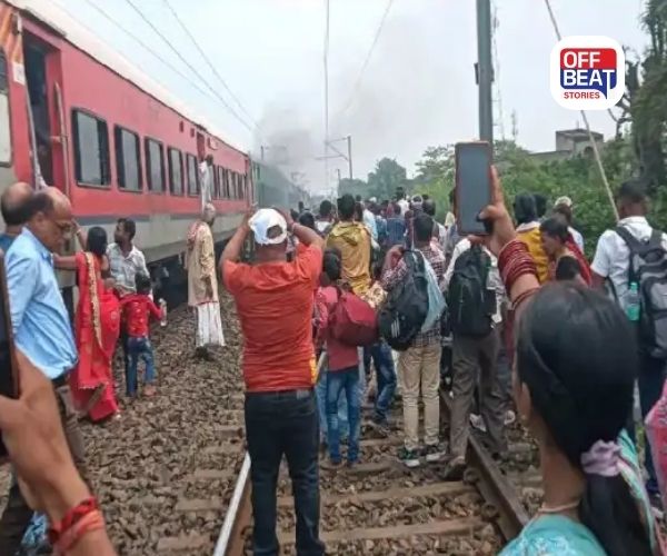 દિલ્હીથી જયપુર જતી ગરીબ રથ ટ્રેનના કોચ નીચે લાગી આગ