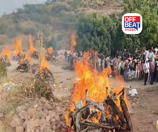 એક સાથે 15 ચિતાઓ પર આકાશમાંથી વરસ્યા આંસુ
