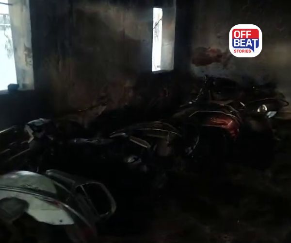 શ્યામલ વિસ્તારમાં શિલ્પ સિદ્ધિ ફ્લેટના પાર્કિંગમાં આગ