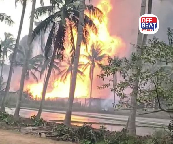 આંધ્રપ્રદેશમાં તેલના કૂવામાંથી ગેસ લીકેજ થતાં મોટો વિસ્ફોટ