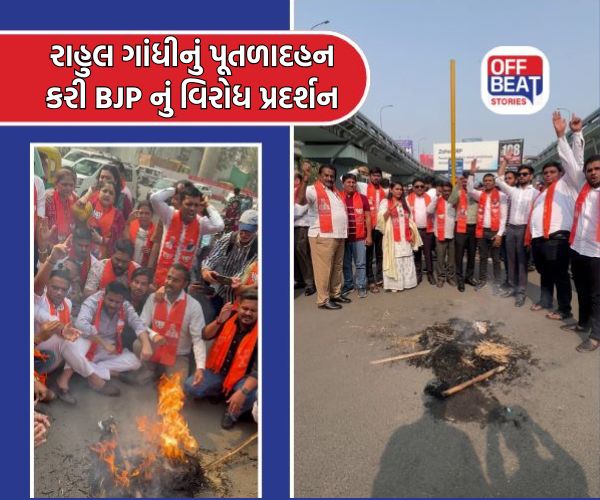 સુરતમાં રાહુલ ગાંધીનું પૂતળાદહન