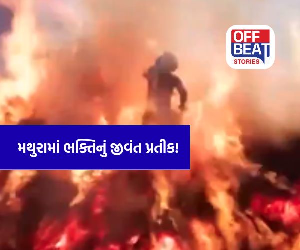 મથુરામાં પ્રહલાદ બનીને હોલિકા દહનની ધધકતી આગમાં કૂદી પડ્યો વ્યક્તિ