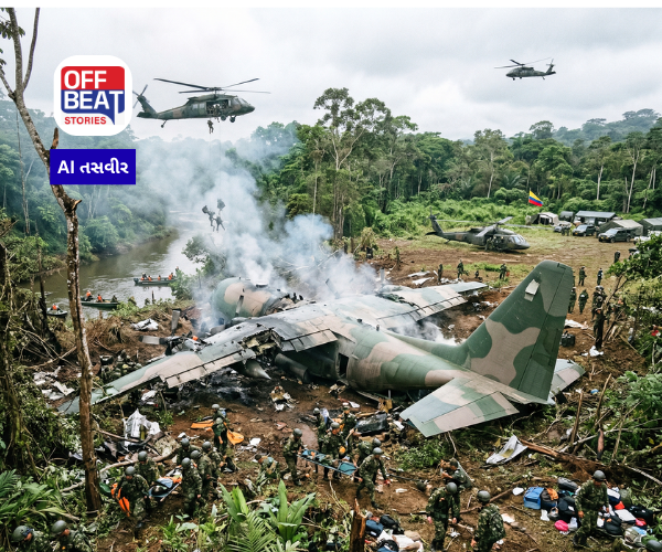 કોલંબિયામાં ઉડાન ભરતા જ એરફોર્સનું વિમાન ક્રેશ