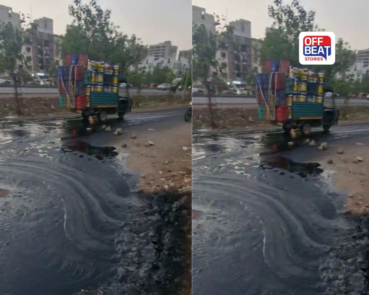 અમદાવાદમાં જમીનમાંથી કાળું પ્રવાહી નીકળતા લોકોમાં કૂતુહલતા