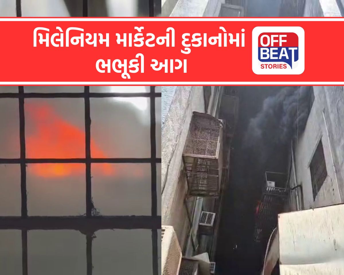 રિંગ રોડની મિલેનિયમ માર્કેટમાં ભીષણ આગ