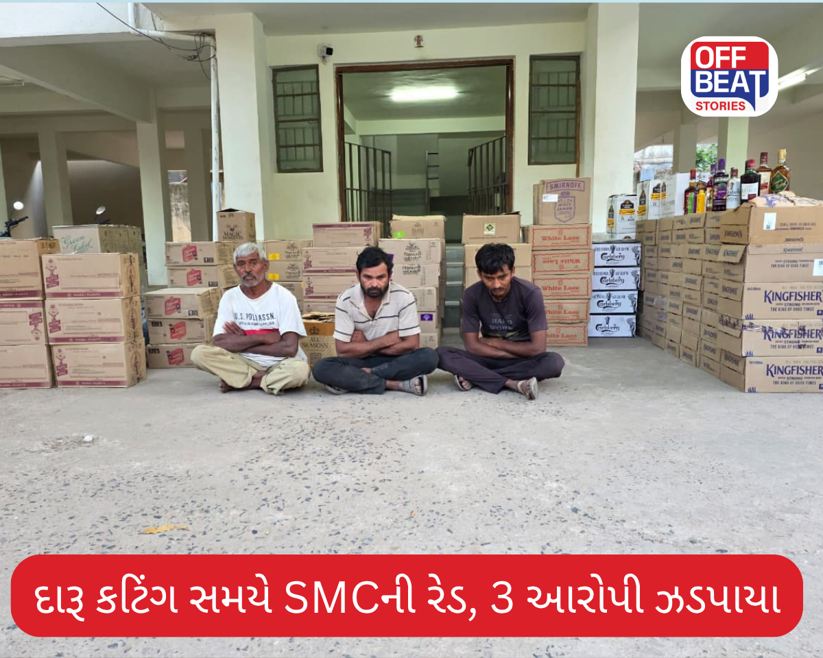 મહેસાણામાં દારૂ કટિંગ સમયે SMCની રેડ
