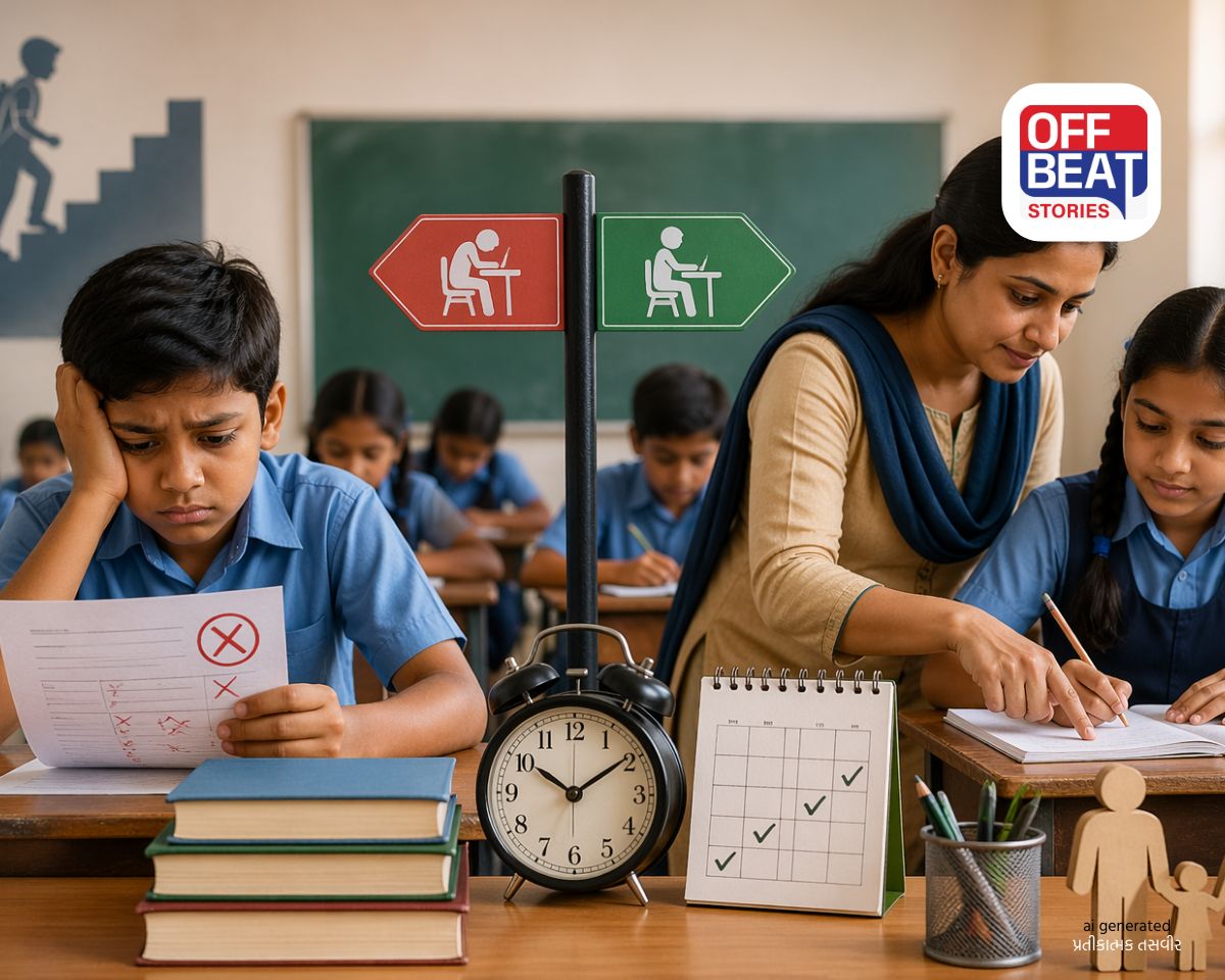 ધોરણ 5 થી 8 માટેની ‘ડિટેન્શન પોલિસી’ પર સવાલો