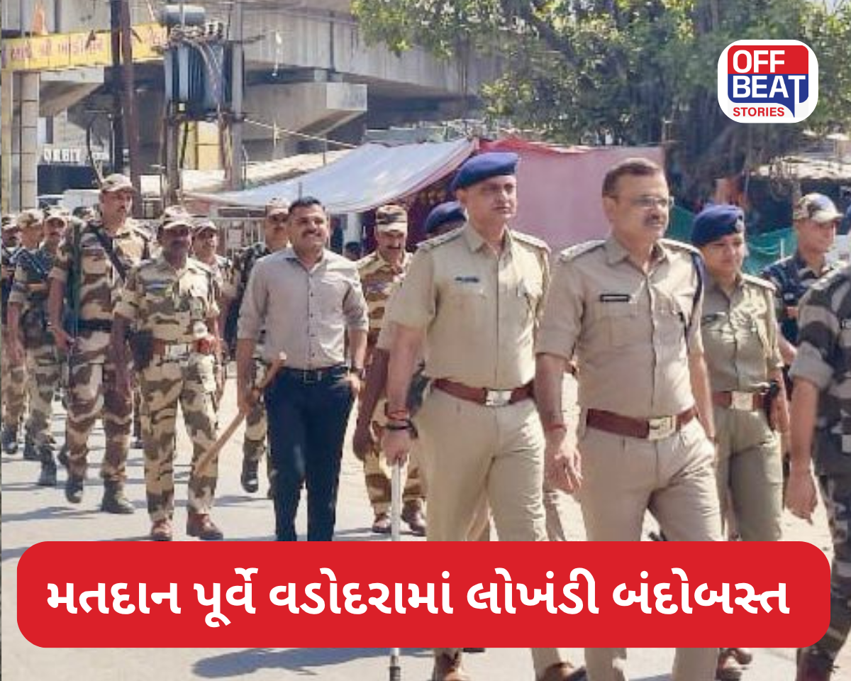 મતદાન પૂર્વે વડોદરામાં લોખંડી બંદોબસ્ત