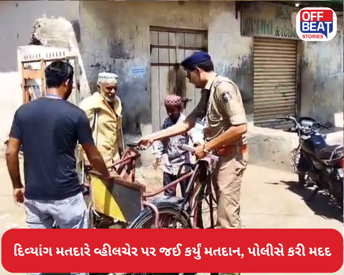 જામનગરનાં સલાયામાં દિવ્યાંગ મતદારે વ્હીલચેર પર જઈ કર્યું મતદાન