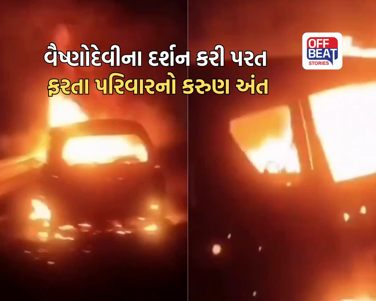 દિલ્હી-મુંબઈ એક્સપ્રેસવે પર ચાલતી કારમાં લાગી આગ