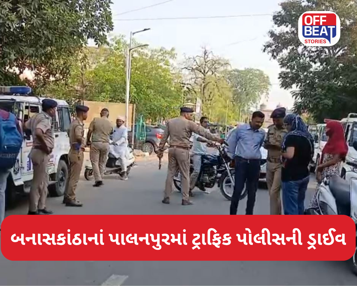 બનાસકાંઠાનાં પાલનપુરમાં ટ્રાફિક પોલીસની ડ્રાઈવ