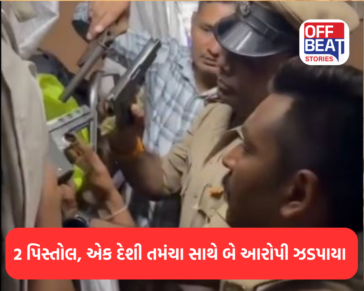 2 પિસ્તોલ, એક દેશી તમંચા સાથે બે આરોપી ઝડપાયા