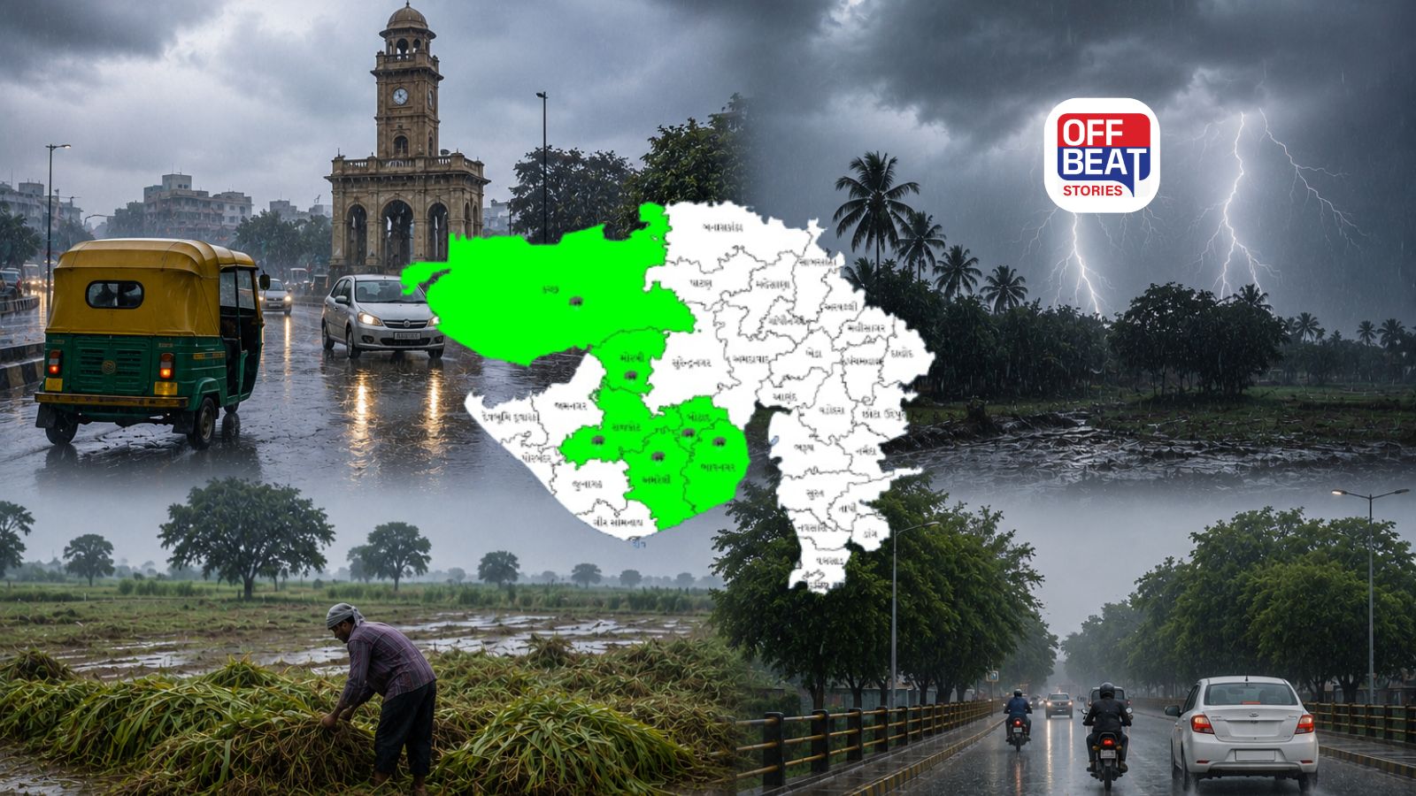 બે સિસ્ટમ સક્રિય થતાં ગુજરાતમાં ગાજવીજ સાથે વરસાદ!