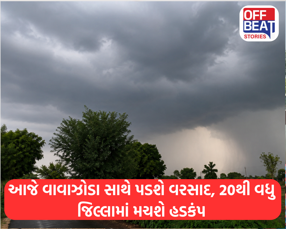 આજે વાવાઝોડા સાથે પડશે વરસાદ