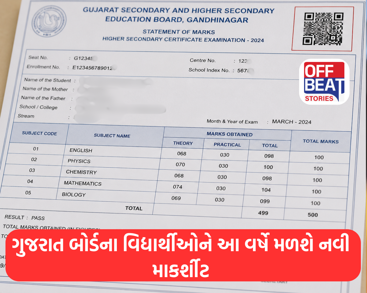 ગુજરાત બોર્ડના વિદ્યાર્થીઓને આ વર્ષે મળશે નવી માકર્શીટ