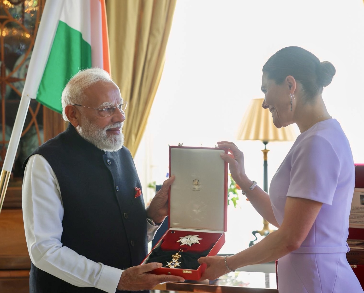 સ્વીડનમાં પીએમ મોદીનને સર્વોચ્ચ સન્માન