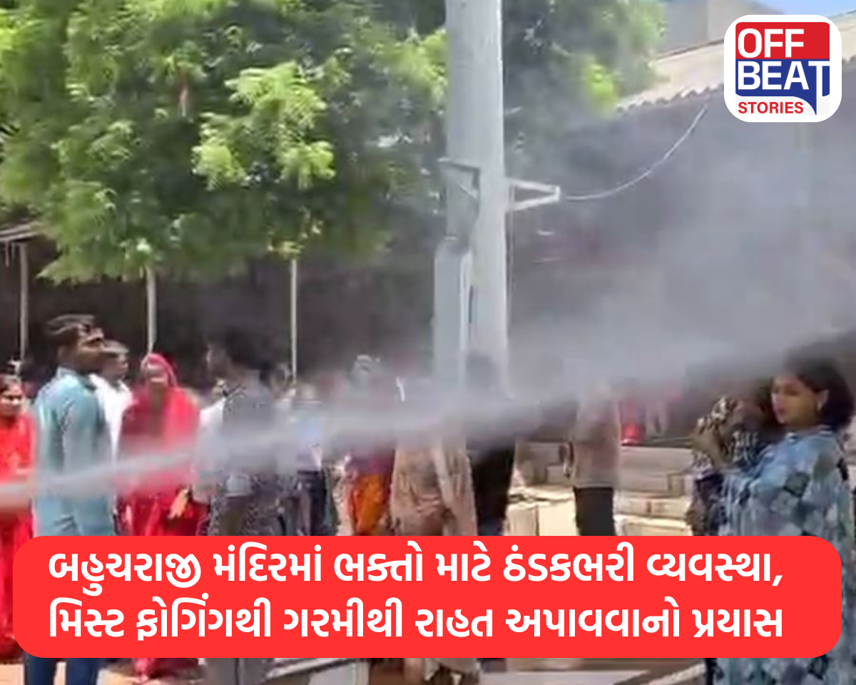 મિસ્ટ સિસ્ટમથી ભક્તોને અપાતી રાહતીની છબી