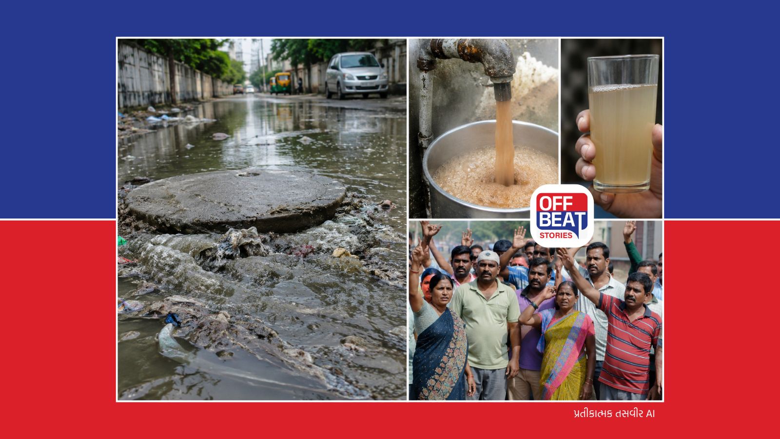 ઘટલોડિયા-ગોતામાં પાણી અને ગટરનું પાણી મિક્સ!