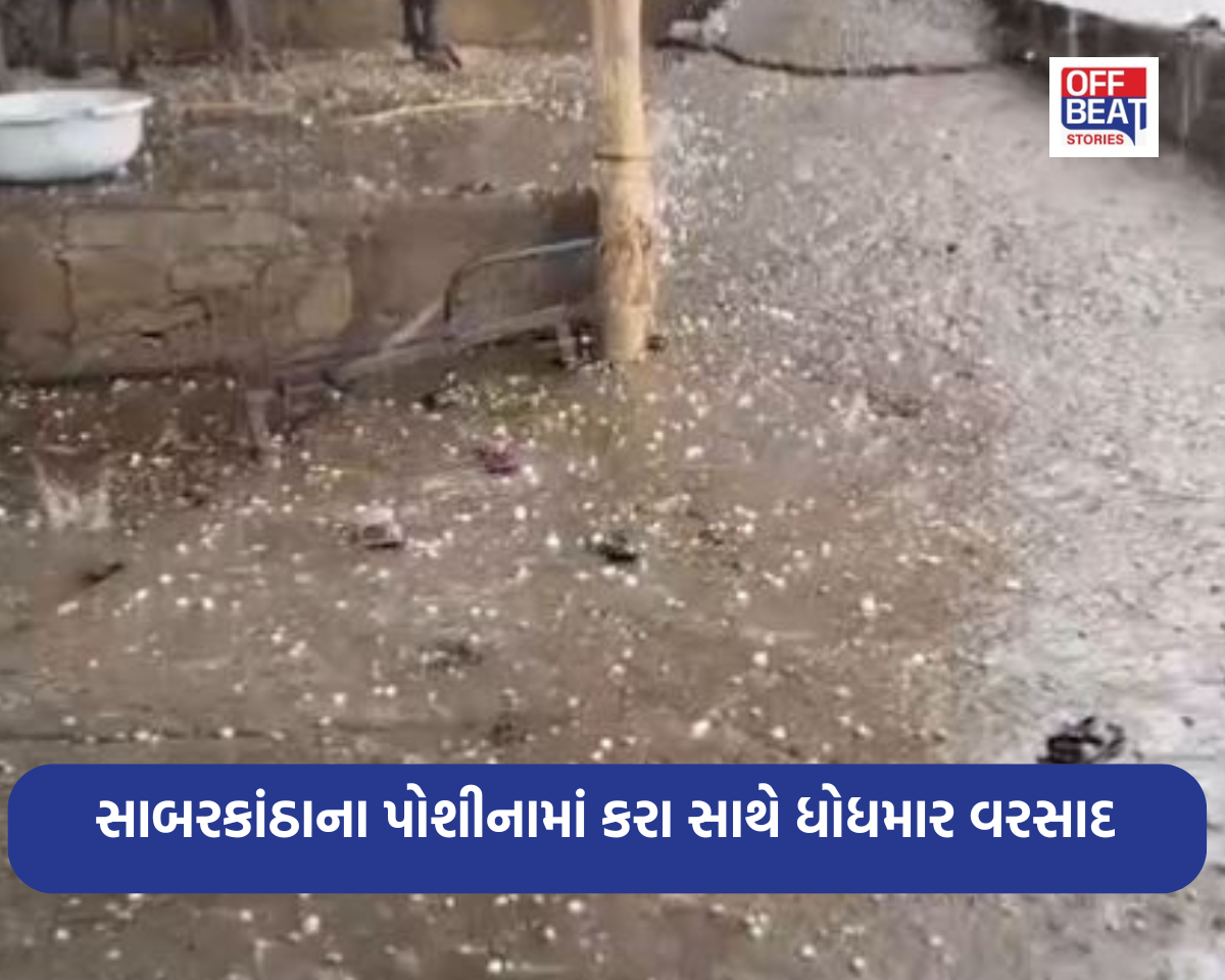 સાબરકાંઠાના પોશીનામાં કરા સાથે ધોધમાર વરસાદ