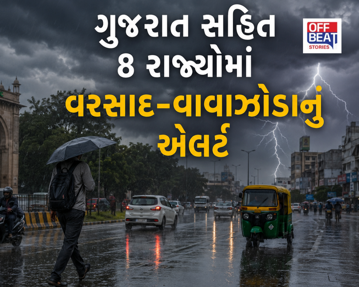 ગુજરાત સહિત દેશનાં 8 રાજ્યોમાં વરસાદ-વાવાઝોડાનું એલર્ટ
