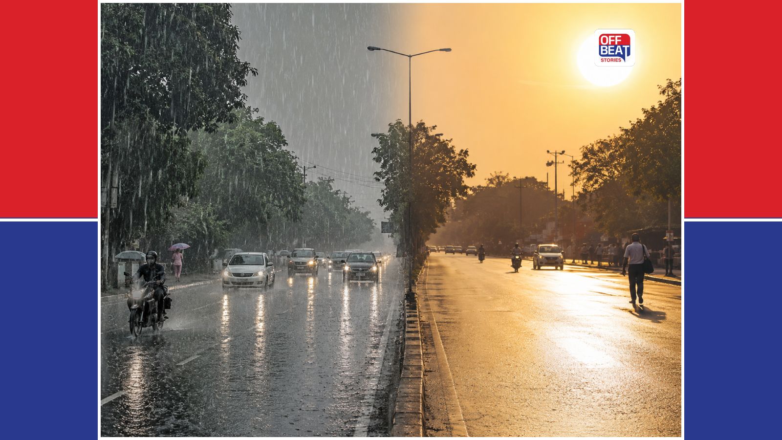 એક તરફ ધોધમાર વરસાદ, બીજી તરફ 40 ડિગ્રીથી વધુ ગરમી