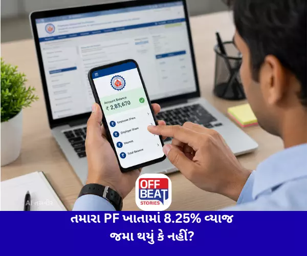તમારા PF ખાતામાં 8.25% વ્યાજ જમા થયું કે નહીં?
