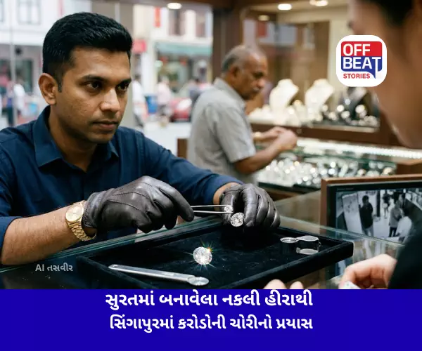 સુરતમાં બનાવેલા નકલી હીરાથી સિંગાપુરમાં કરોડોની ચોરીનો પ્રયાસ
