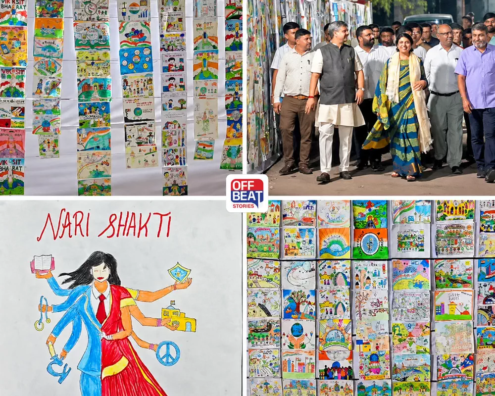25 હજાર ચિત્રોને પ્રદર્શિત કરાયા: એક પણ ચિત્રનું પુનરાવર્તન નહીં, વડોદરાના વિદ્યાર્થીઓએ પોતાની કલાથી સૌનું ધ્યાન ખેંચ્યું
