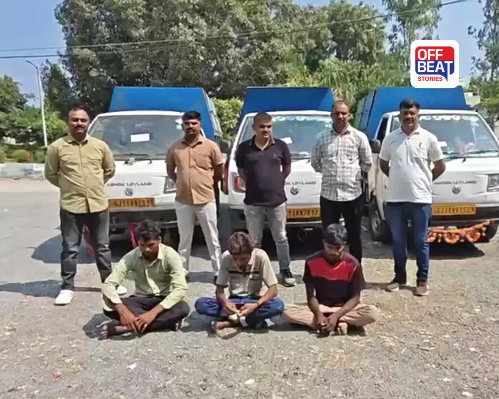 ભાવનગર LCBની મોટી કાર્યવાહી: નગરપાલિકાની કચરાની 3 ગાડીઓ સાથે મધ્યપ્રદેશના 3 શખ્સો ઝડપાયા