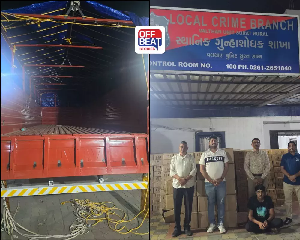 ટ્રકની તાડપત્રી હેઠળ છુપાવ્યો હતો વિદેશી દારૂનો જથ્થો!: સુરતમાં પલસાણા પોલીસ અને LCB નો સપાટો, ₹46.50 લાખનો મુદ્દામાલ જપ્ત