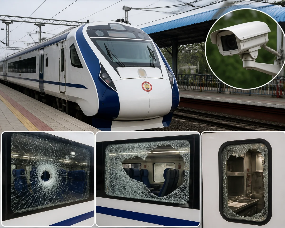 સુરતમાં વંદે ભારત પર પથ્થરમારો: CCTV તપાસ બાદ RPFએ ત્રણ યુવકોની ધરપકડ કરી