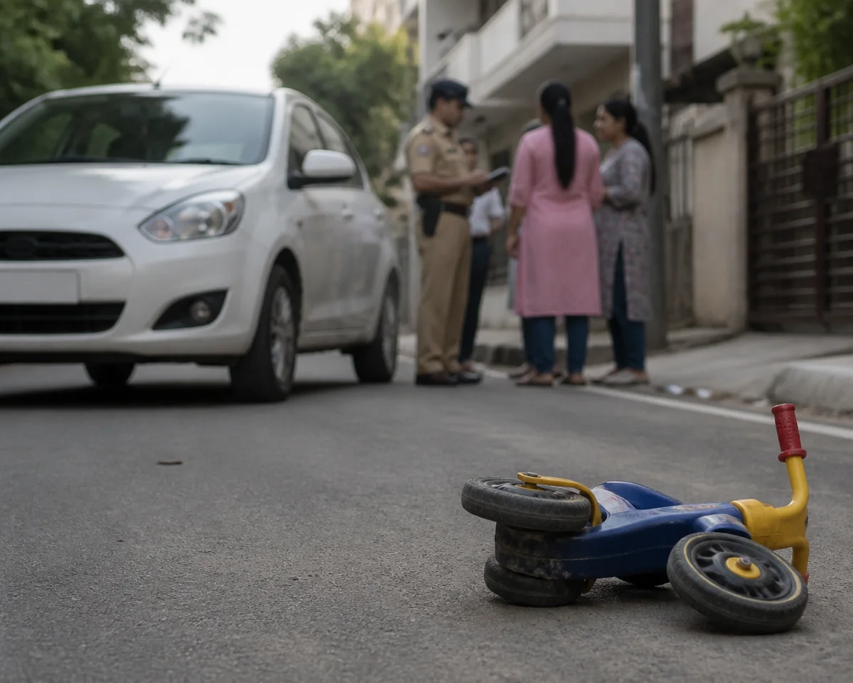 સુરતના પોશ વિસ્તારમાં કરુણ અકસ્માત: કારની અડફેટે આવતા અઢી વર્ષના બાળકનું મોત, પરિવાર પર તૂટ્યો દુઃખનો પહાડ