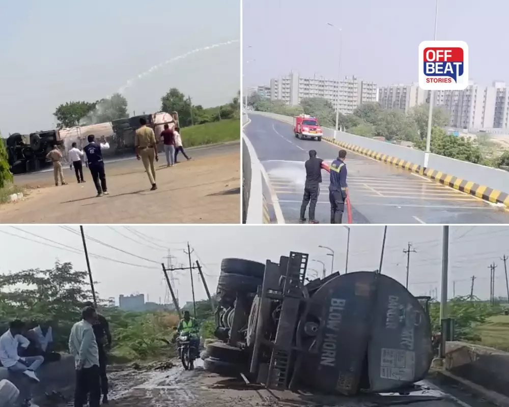 અમદાવાદમાં ઓઇલથી લપસ્યા વાહનચાલકો: ભરૂચમાં કેમિકલ વેસ્ટનું ટેન્કર પણ પલટાયું; ગુજરાતમાં ટેન્કર અકસ્માતોની હરોળ!