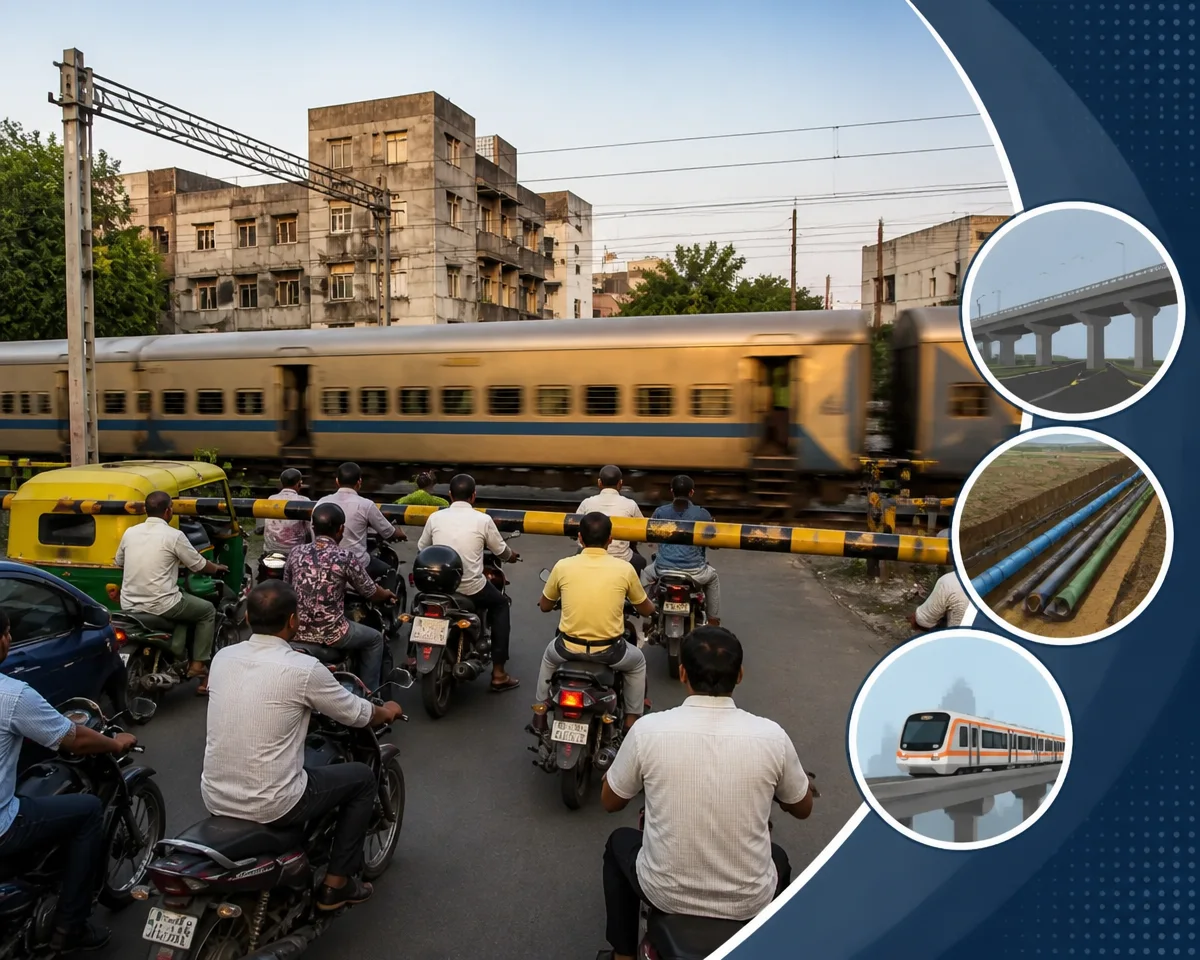 અમદાવાદમાં 9 રેલવે ક્રોસિંગ પર બ્રિજની યોજના અટવાઈ: રસ્તા, જમીનની અછત અને મેટ્રો કોરિડોર બન્યા અડચણ