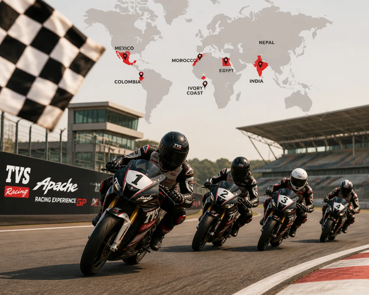 TVS Apache ARE GPની ત્રીજી સીઝન થશે શરૂ: ભારત સહિત 7 દેશોમાં રેસિંગ, વડોદરામાં પણ એક રાઉન્ડ અને 1,200થી વધુ સ્પર્ધકોની અપેક્ષા