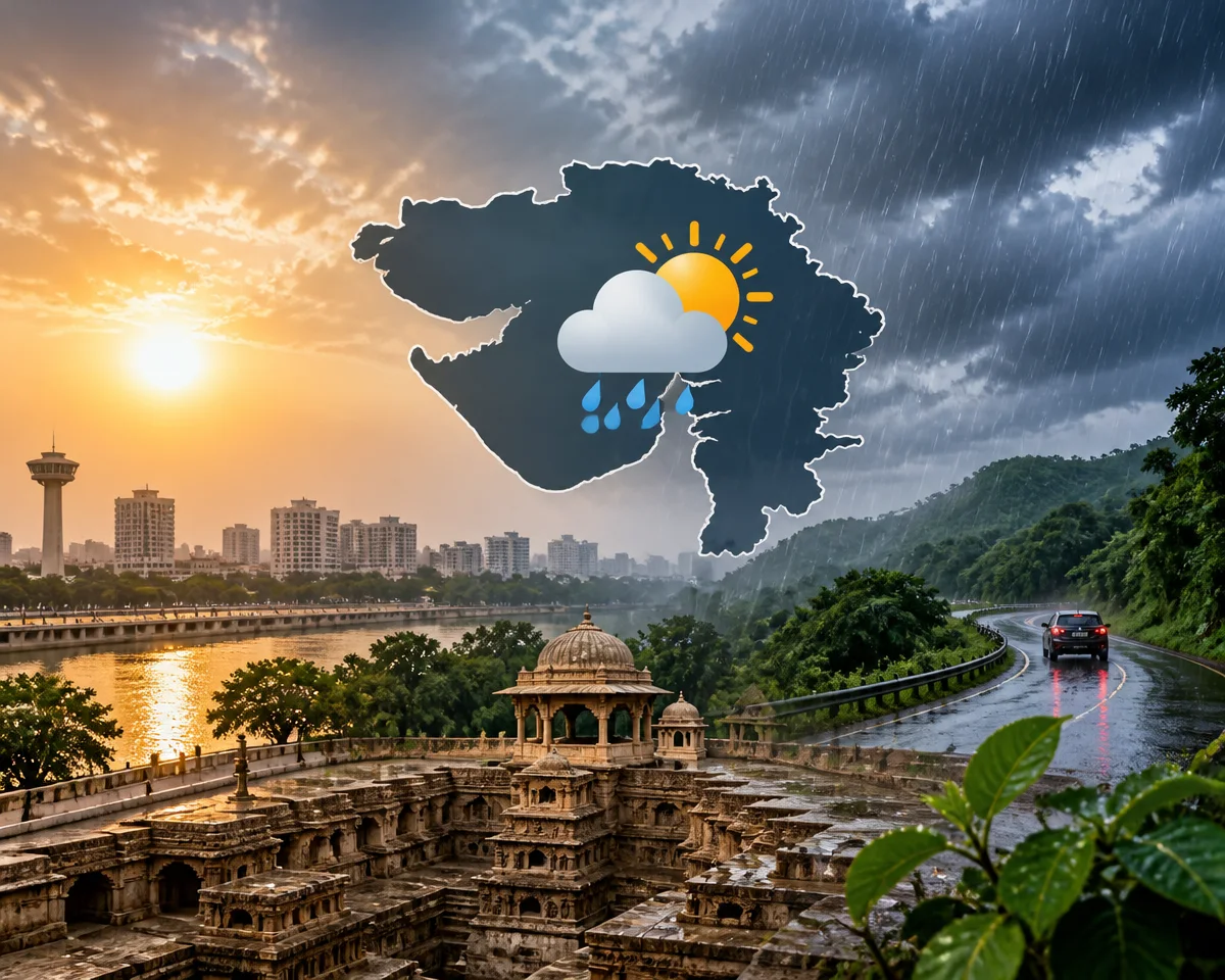 ગુજરાતના હવામાનમાં પલટાની શક્યતા: દક્ષિણ ગુજરાત અને સૌરાષ્ટ્રમાં હળવા વરસાદની આગાહી, તાપમાનમાં વધુ ઘટાડાના સંકેત