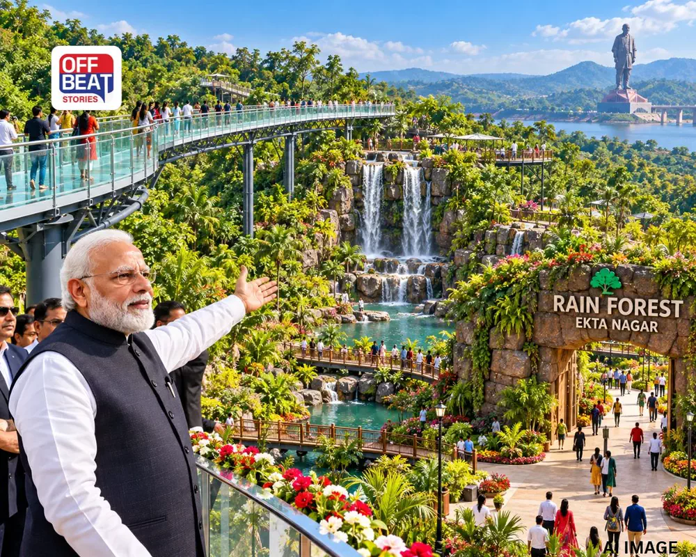 એકતા નગરમાં પ્રવાસીઓ માટે ‘રેઇન ફોરેસ્ટ’નું આકર્ષક નજરાણું: ₹9.49 કરોડના ખર્ચે તૈયાર થયેલા પ્રોજેક્ટનું PM નરેન્દ્ર મોદી કરશે લોકાર્પણ