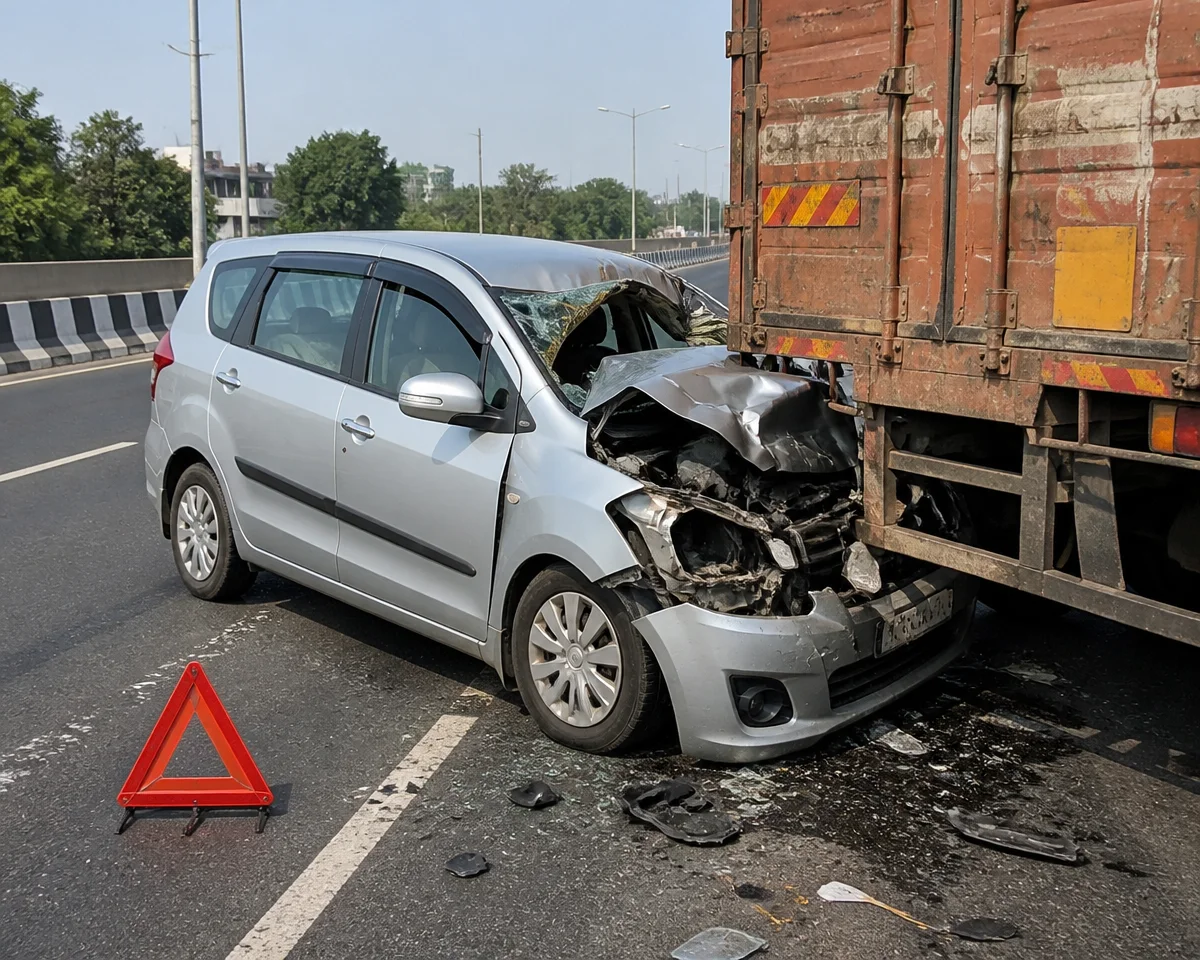અમદાવાદમાં દારૂની મહેફિલ બાદ ગમખ્વાર અકસ્માત: SP રિંગ રોડ પર ટ્રક પાછળ અર્ટિગા ઘૂસી, એકનું મોત અને ત્રણ ગંભીર