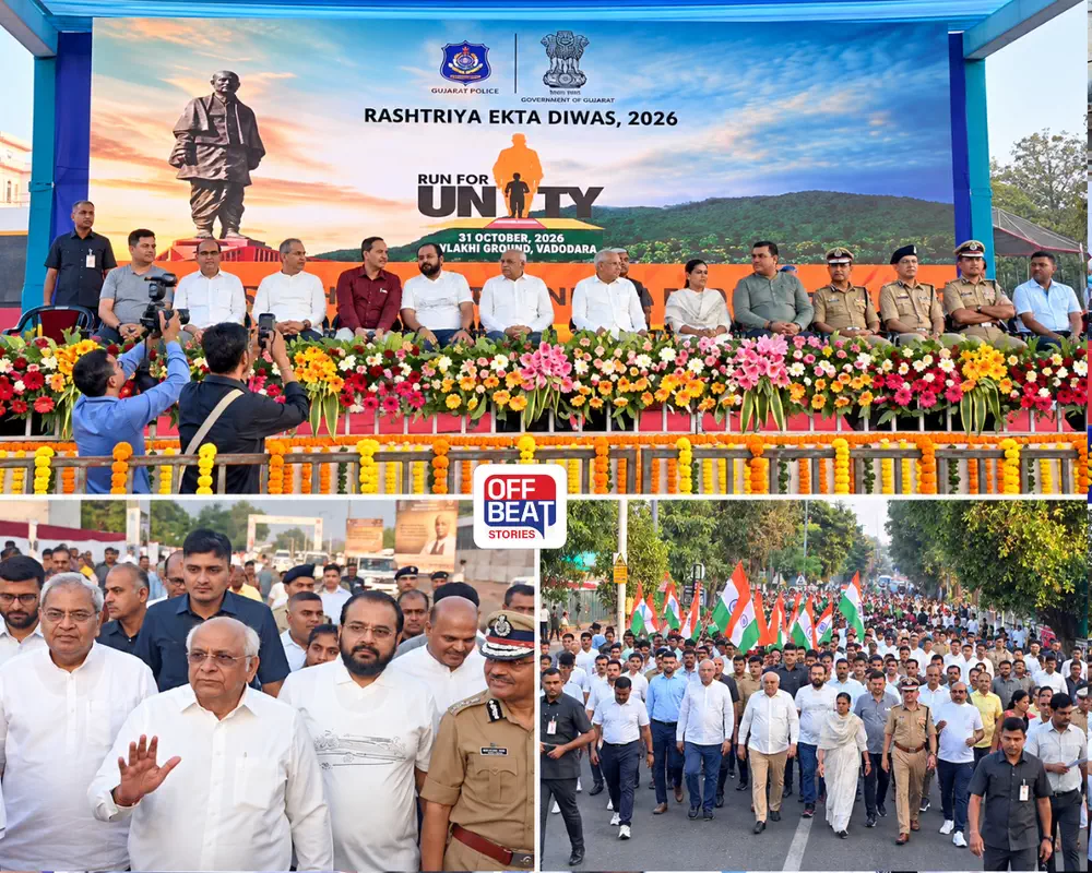 વડોદરામાં એકતાનો ઉત્સાહ: માત્ર લીલી ઝંડી જ નહીં, મુખ્યમંત્રી ભૂપેન્દ્ર પટેલે પોતે દોડીને વધાર્યો યુવાનોનો ઉત્સાહ