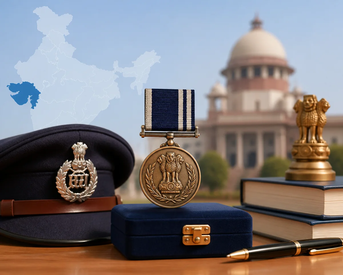 કેન્દ્રીય ગૃહમંત્રી દક્ષતા પદક 2026માં ગુજરાત પોલીસને સ્થાન: SPથી PI સુધીના છ અધિકારીઓની રાષ્ટ્રીય સ્તરે પસંદગી
